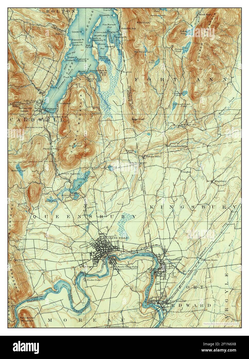 Glens Falls, New York, map 1897, 162500, United States of America by