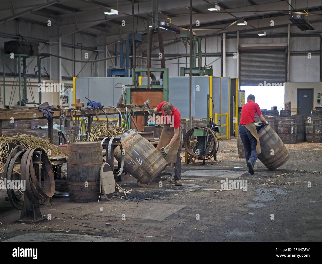 Scotland, Speyside Cooperage in Craigellachie .Barrel maker at Speyside Cooperage, Craigellachie in Scotland . Stock Photo