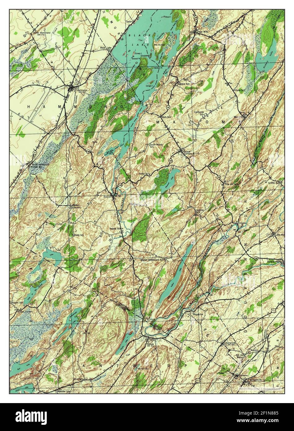 Hammond, New York, map 1944, 162500, United States of America by