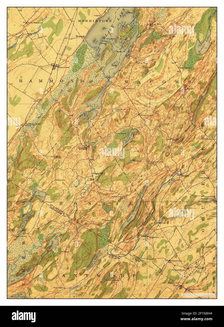 Hammond, New York, map 1912, 162500, United States of America by