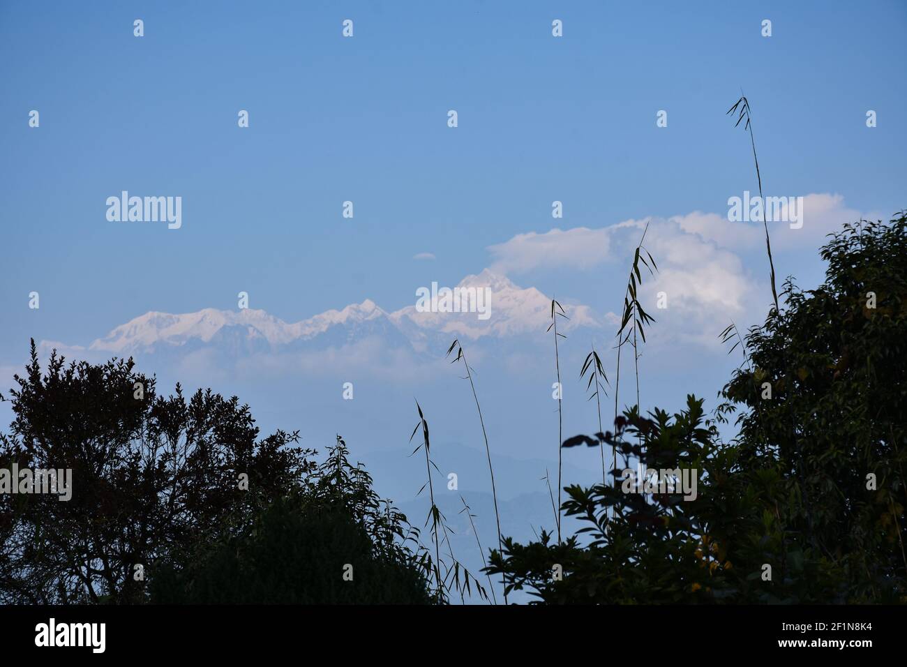 Kanchenjunga from Rishyap home stay , Kalimpong Stock Photo