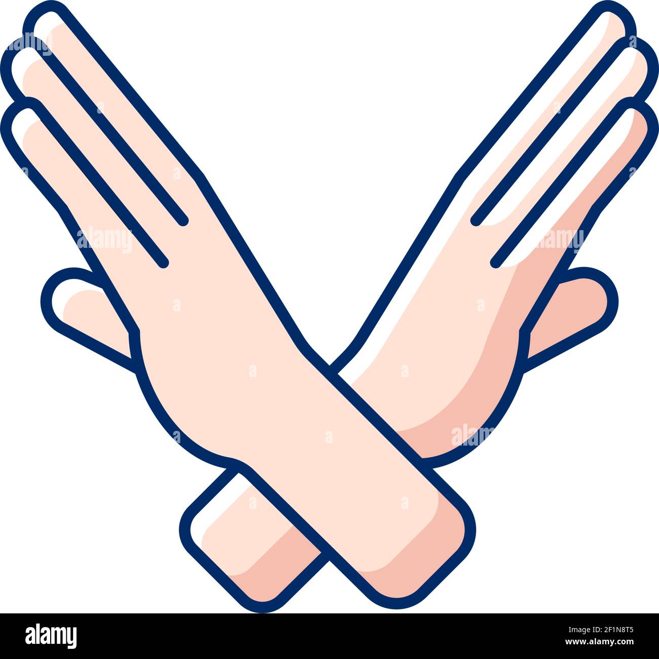 Crossed arms stop gesture RGB color icon Stock Vector Image & Art Alamy