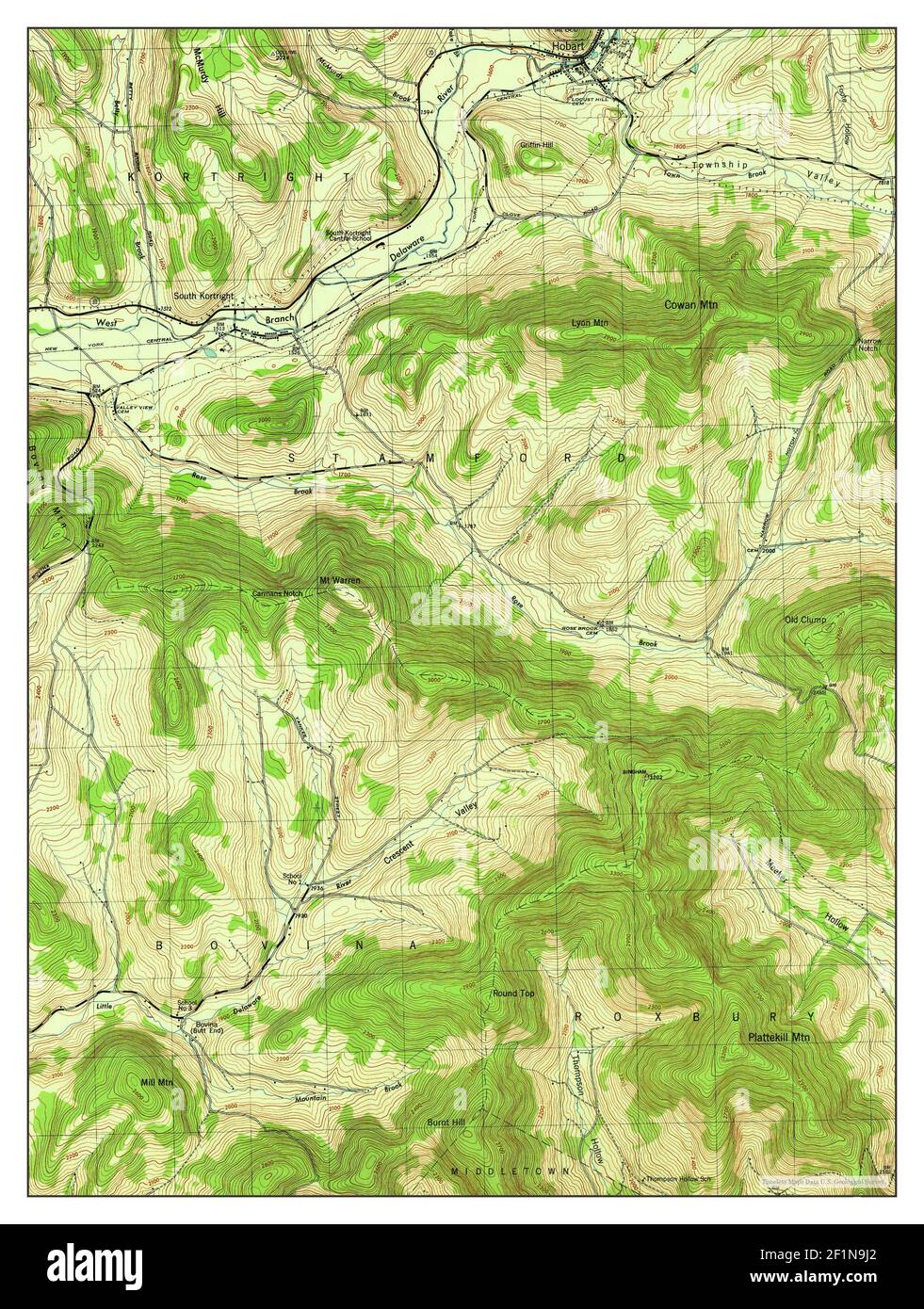 Hobart, New York, map 1946, 131680, United States of America by