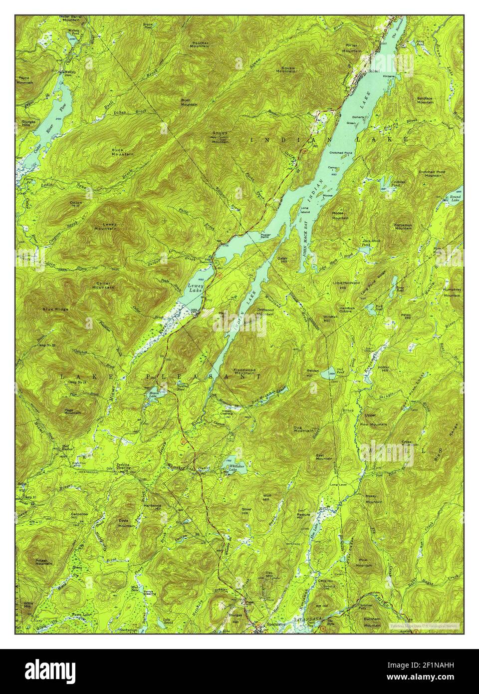 Indian Lake, New York, map 1954, 162500, United States of America by