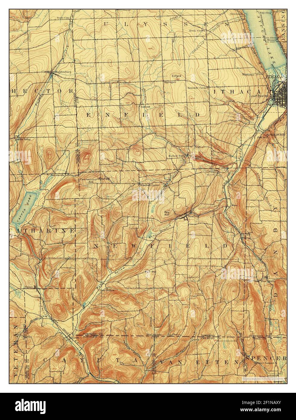 Ithaca, New York, map 1895, 162500, United States of America by