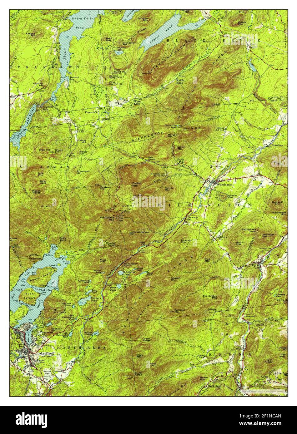 Map of lake placid hires stock photography and images Alamy