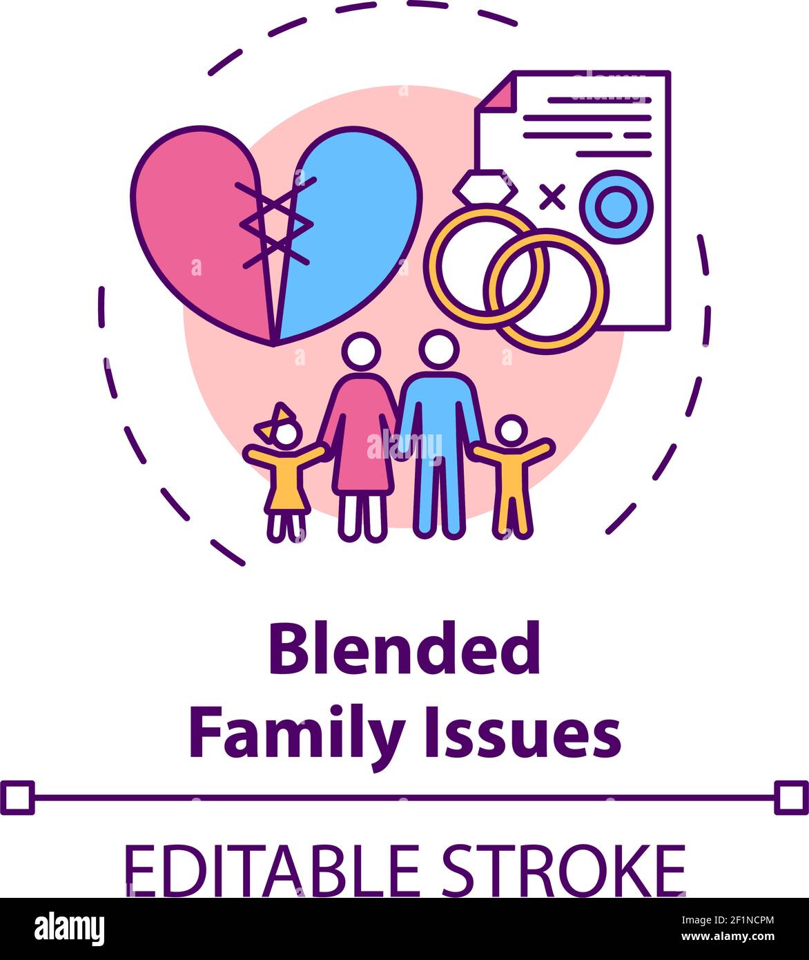 Blended family issues concept icon Stock Vector Image & Art Alamy