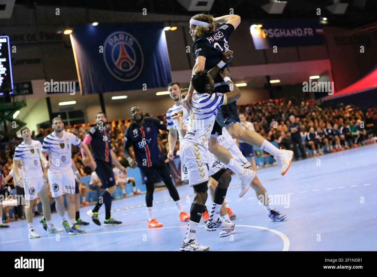 Mikkel Hansen (PSG) during the French Championship D1 Handball match  between Paris Saint Germain (PSG) and Dunkerque, on October 22, 2015 at  halle Carpentier in Paris, France. Photo Stephane Allaman / DPPI