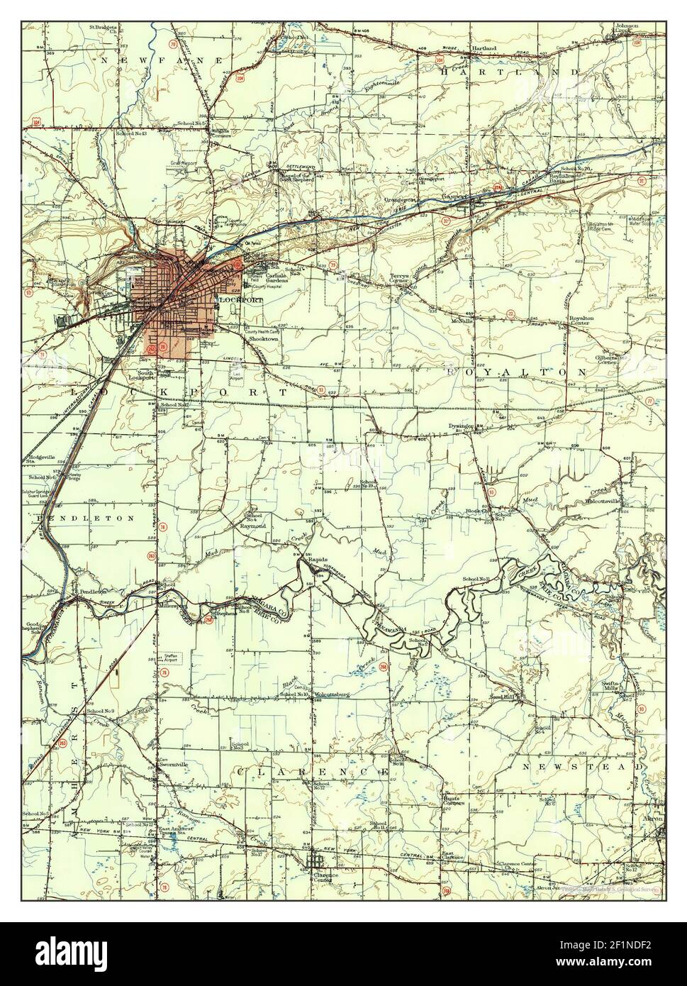 Lockport, New York, map 1948, 162500, United States of America by