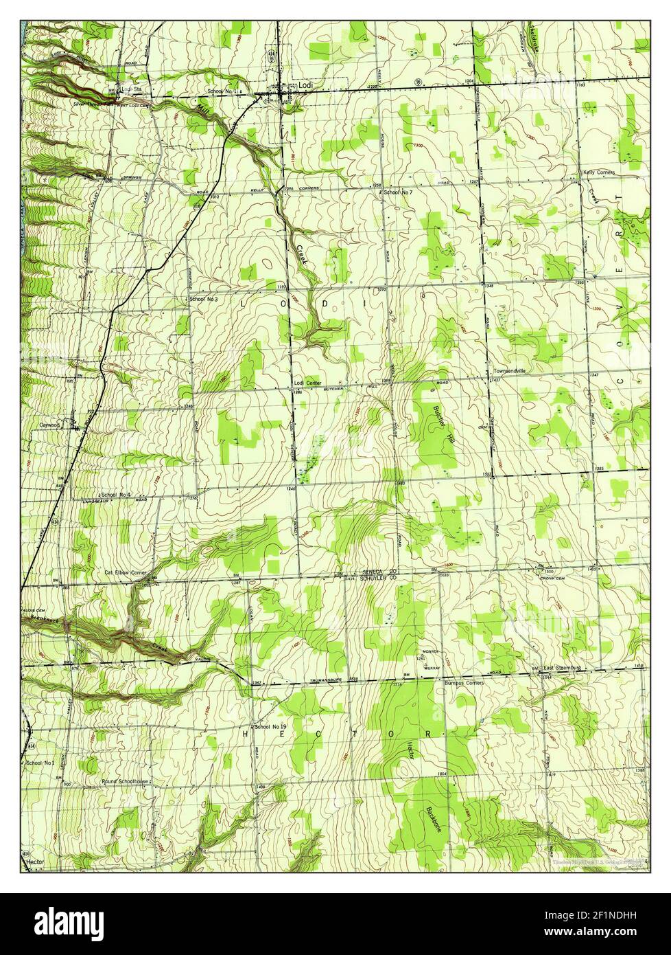 Lodi, New York, map 1943, 131680, United States of America by Timeless Maps, data U.S