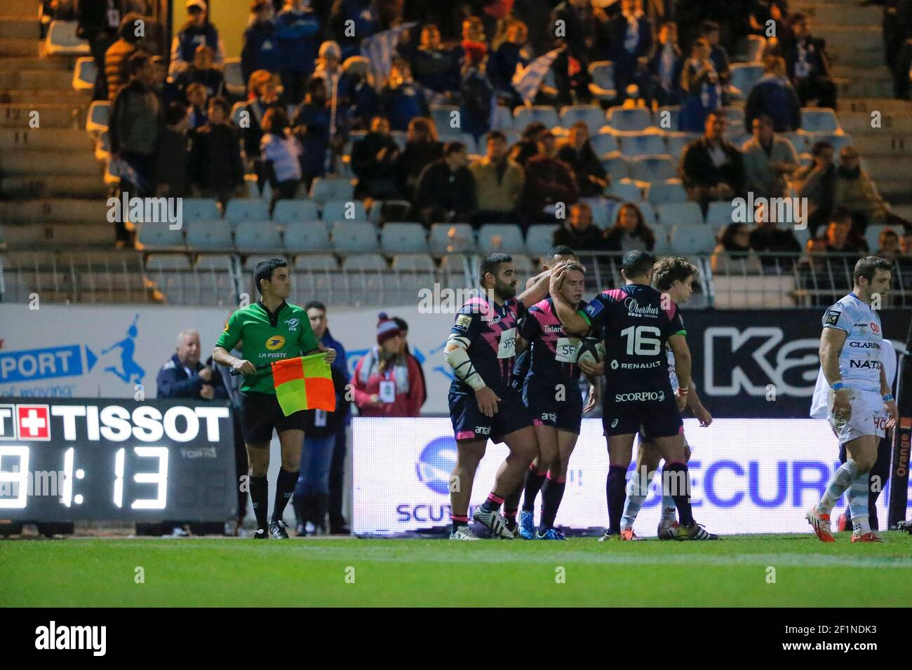 Remi BONFILS Stade Francais Paris scored and celebrated it