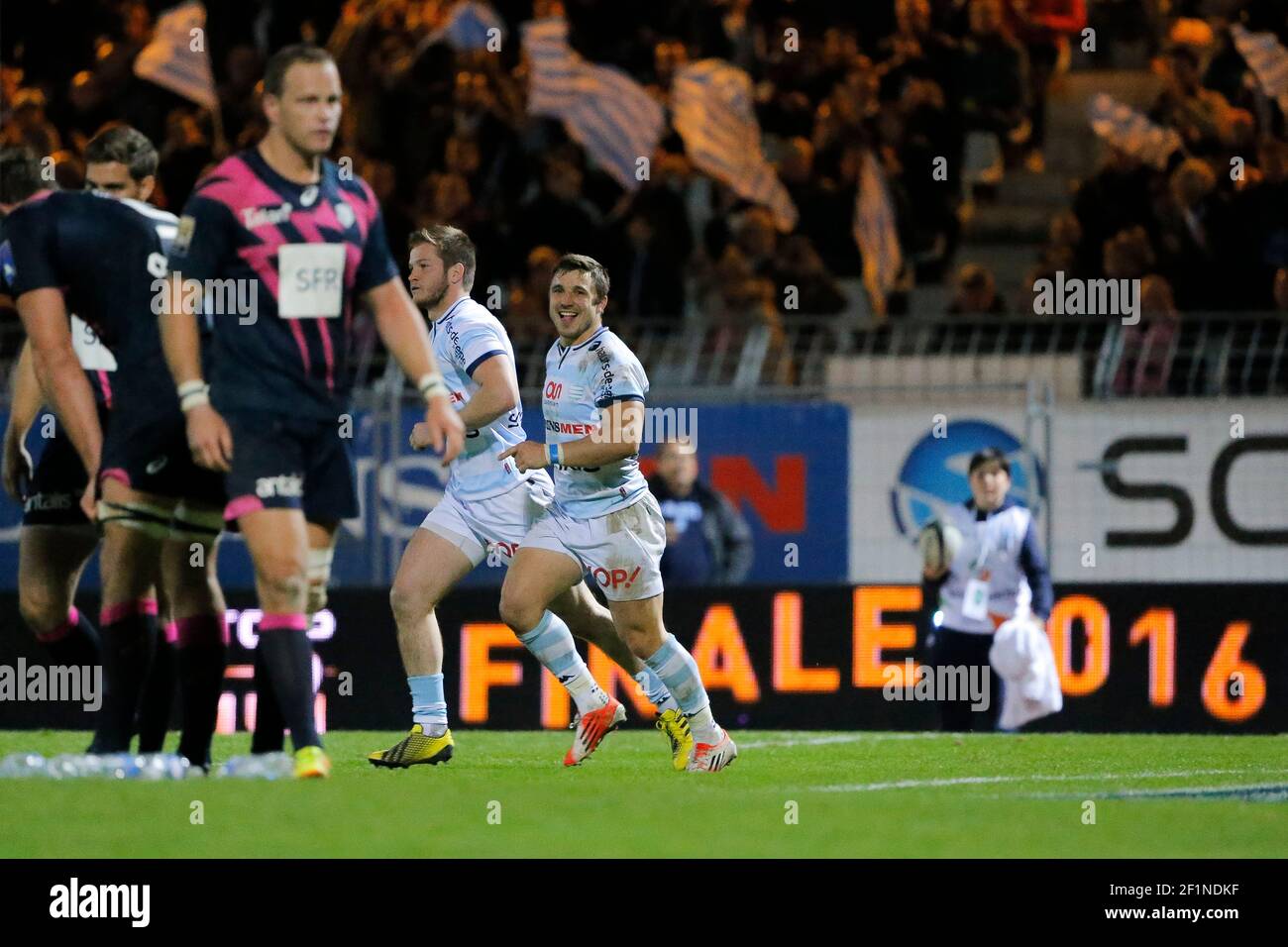 Marc ANDREU (Ailier Racing Metro 92) scored during the French Championship Top  14 rugby union match between Racing Metro 92 and Stade Français on October  23, 2015 at Yves Du Manoir stadium