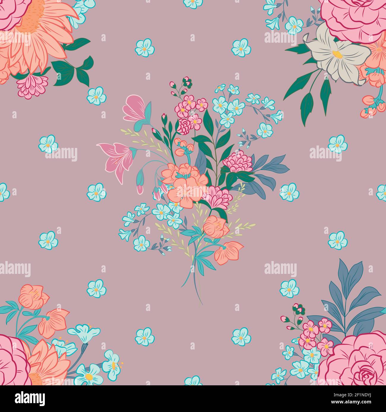Classic wallpaper vintage flower pattern background Stock Vector Image