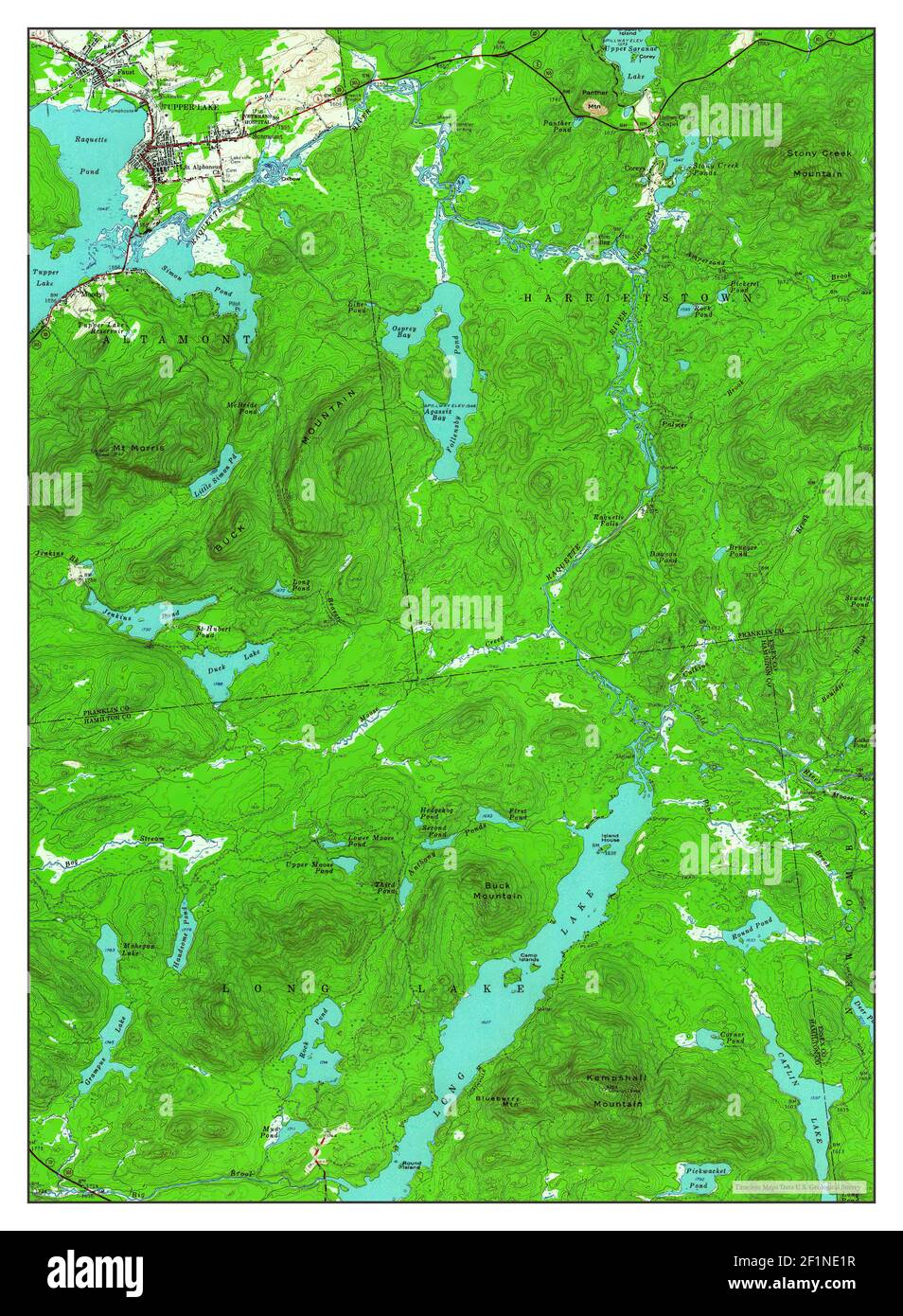 Long Lake, New York, map 1955, 162500, United States of America by