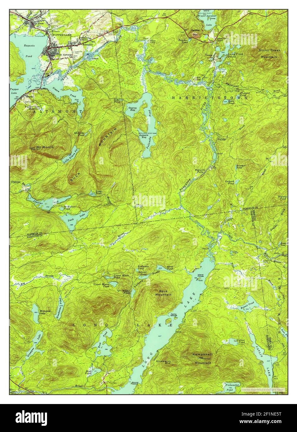 Long Lake, New York, map 1955, 162500, United States of America by