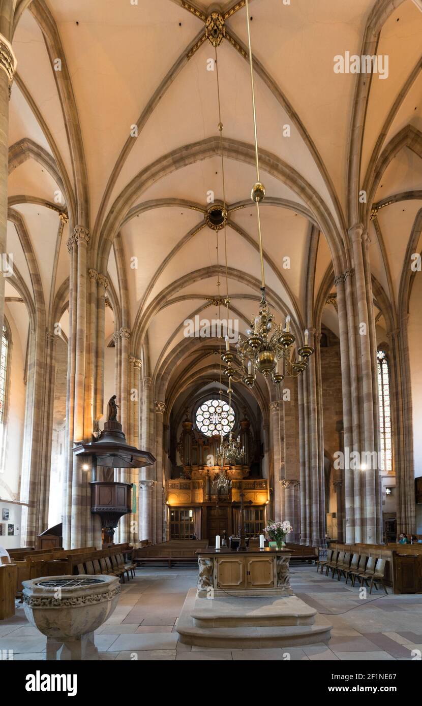 Interior view of the Saint Thomas' Church in Strasbourg Stock Photo
