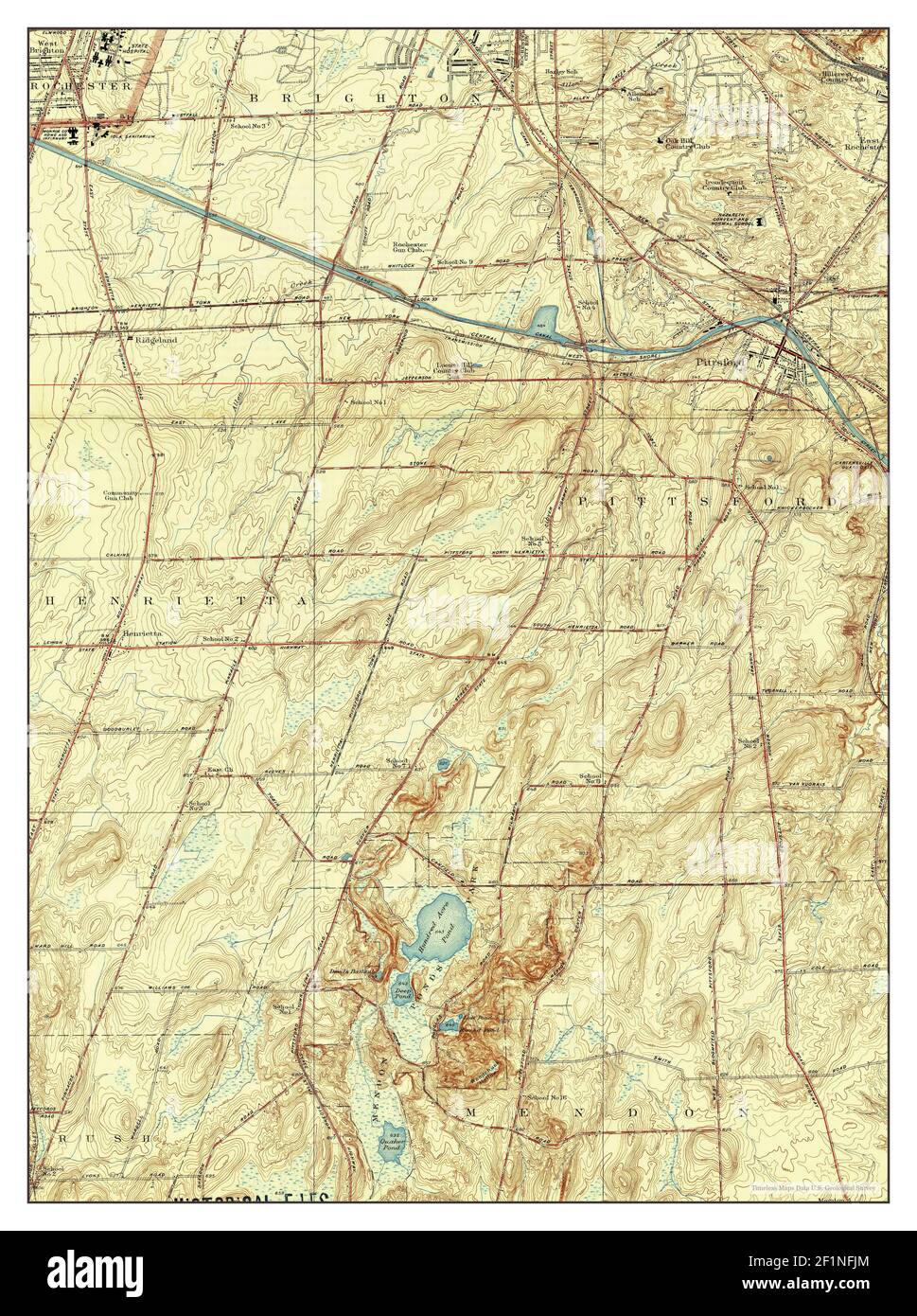 Mendon Ponds, New York, map 1935, 124000, United States of America by