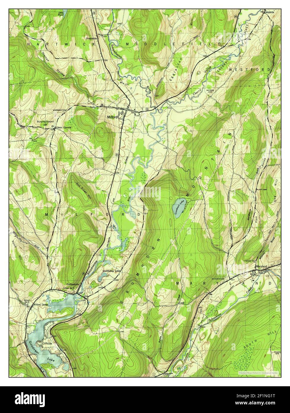 Milford, New York, map 1945, 131680, United States of America by