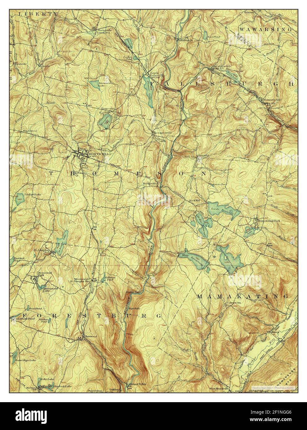Monticello, New York, map 1911, 162500, United States of America by