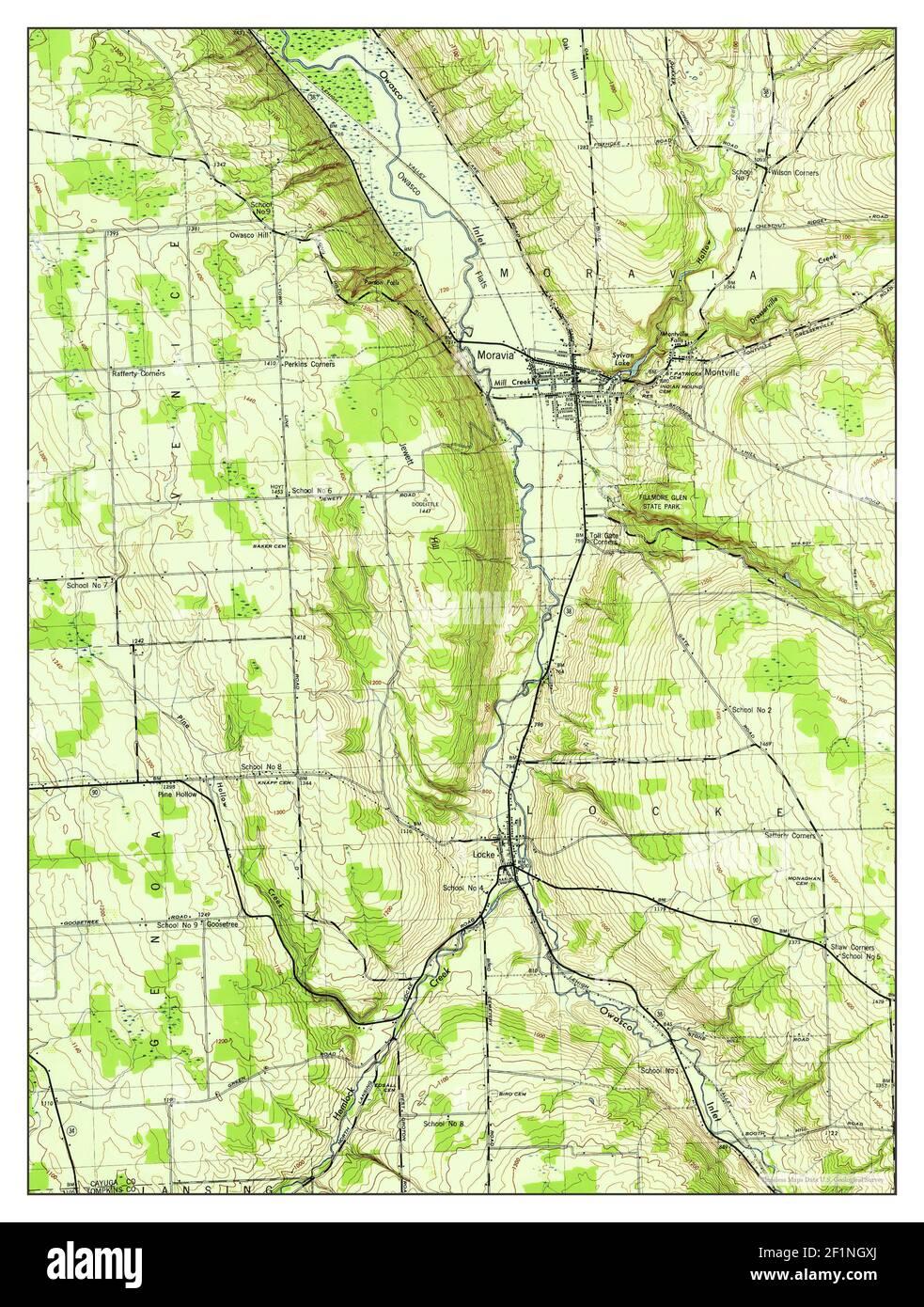 Moravia, New York, map 1943, 131680, United States of America by