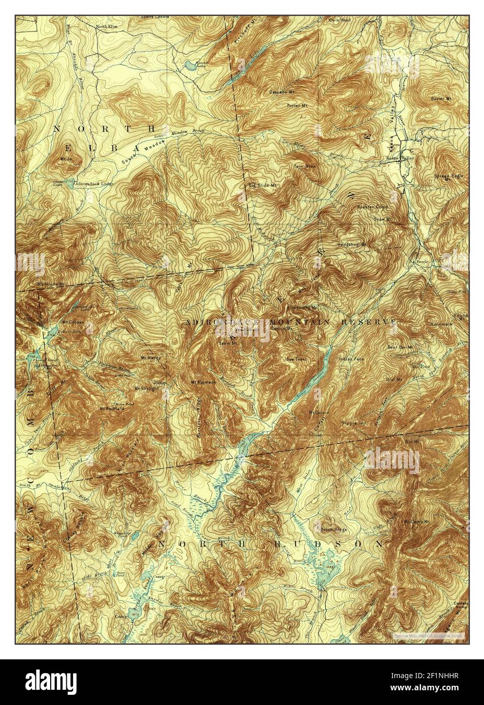 Mt Marcy, New York, map 1895, 162500, United States of America by