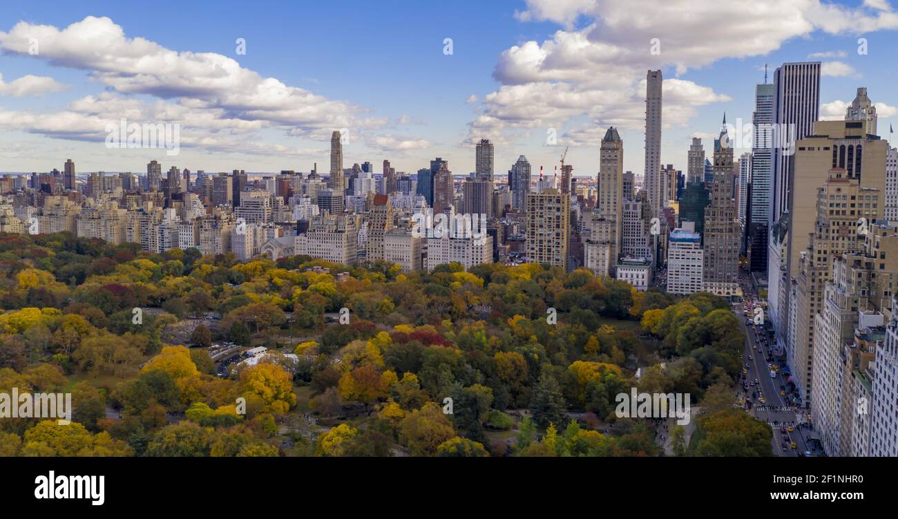 Fall Color Autumn Season Buildings of 5th Avenue NYC Stock Photo