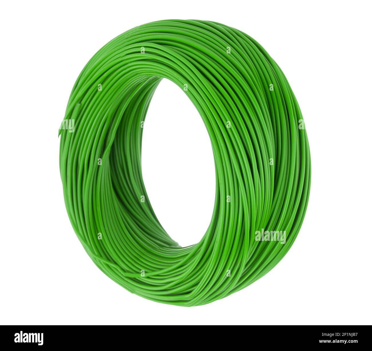 Spool of green current, electric cable isolated Stock Photo Alamy