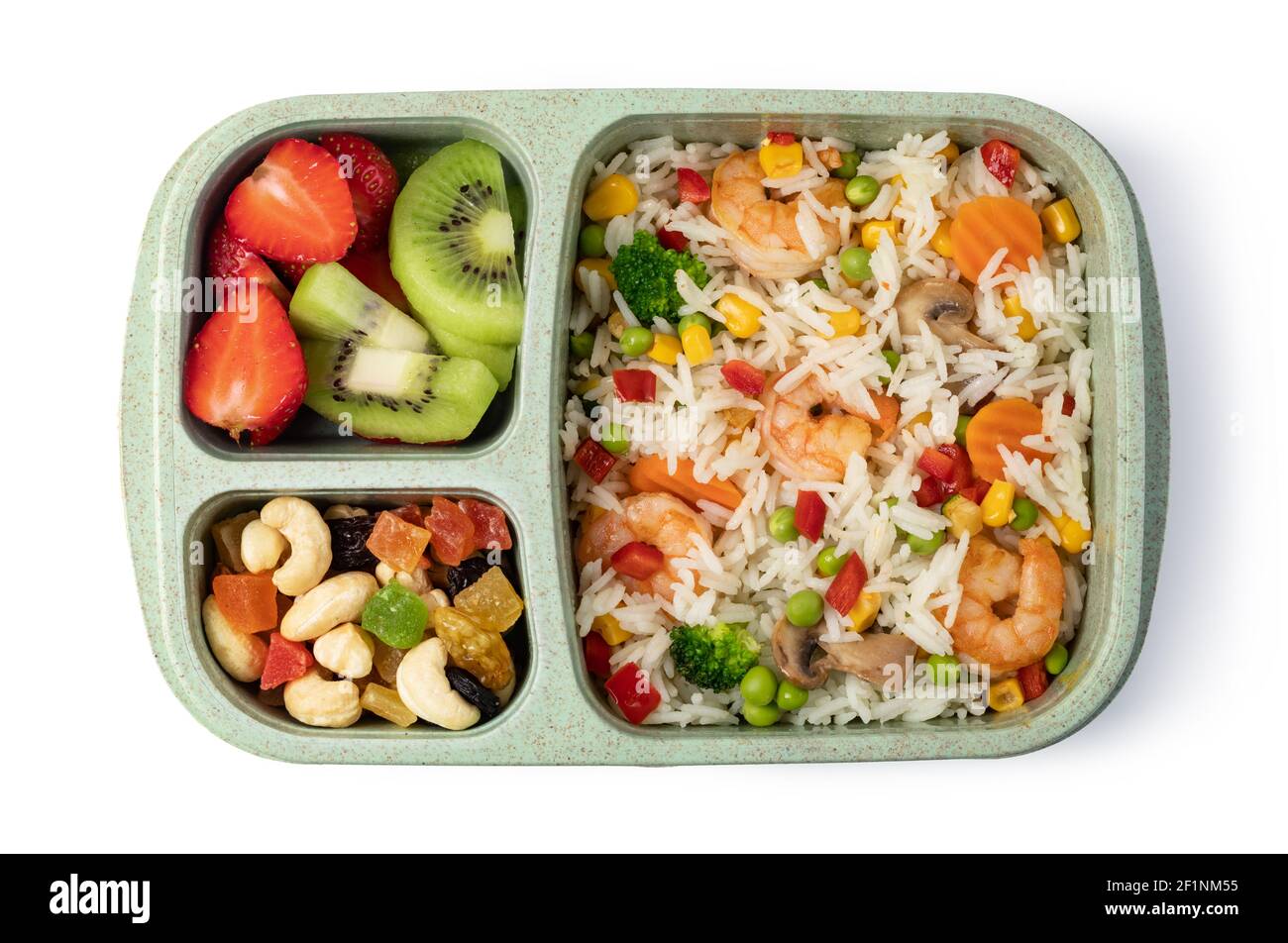 Lunch box with delicious food on a white background Stock Photo - Alamy