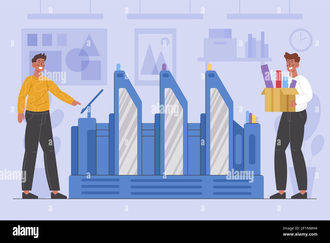 Printing industry illustration Vector illustration. Stock Vector