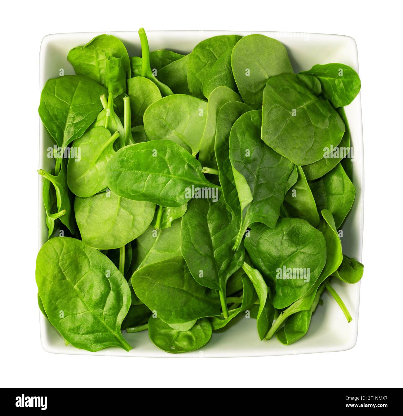 Spinach leaves top view isolated hires stock photography and images