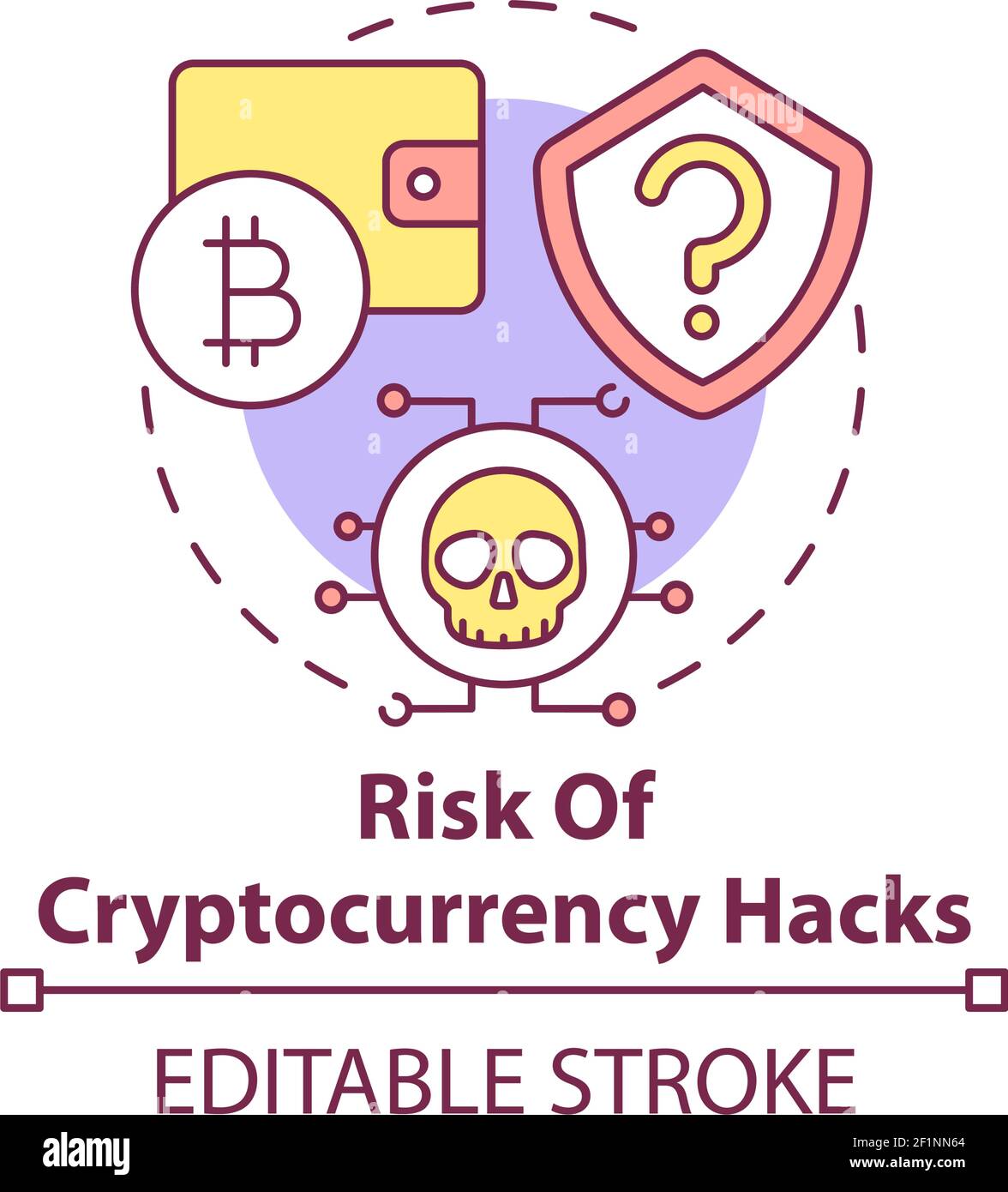 Risk of cryptocurrency hacks concept icon Stock Vector Image & Art - Alamy