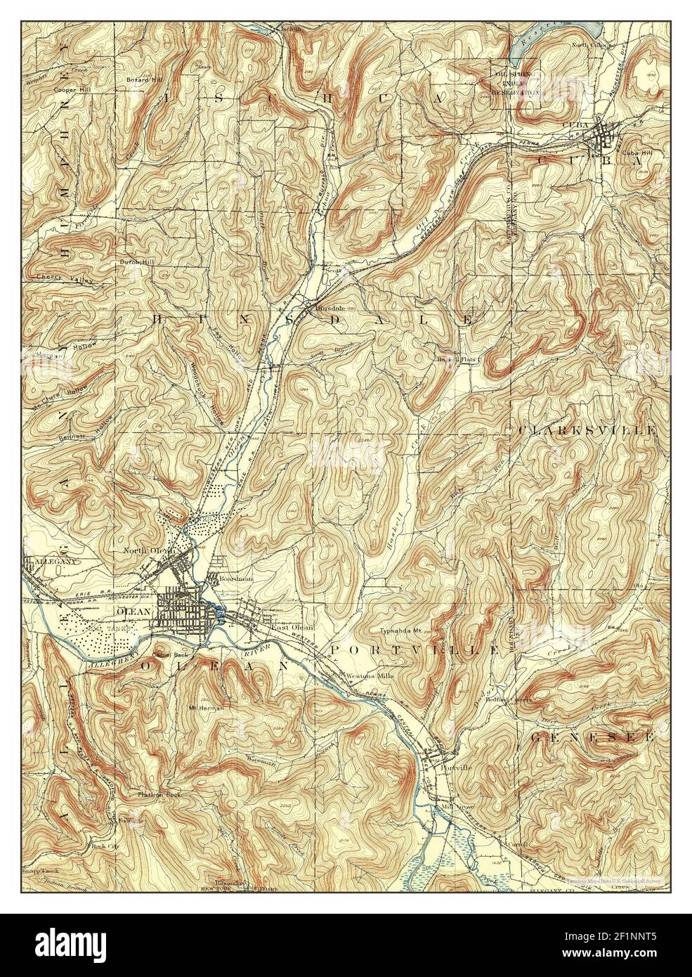Olean, New York, map 1898, 162500, United States of America by