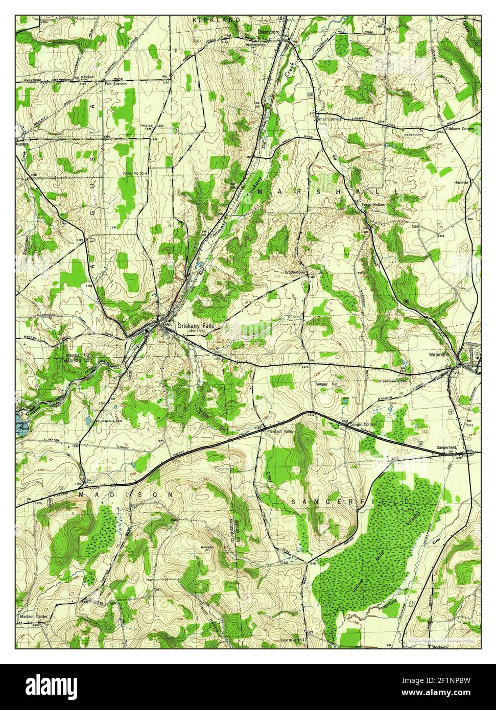 Oriskany Falls, New York, map 1944, 131680, United States of America