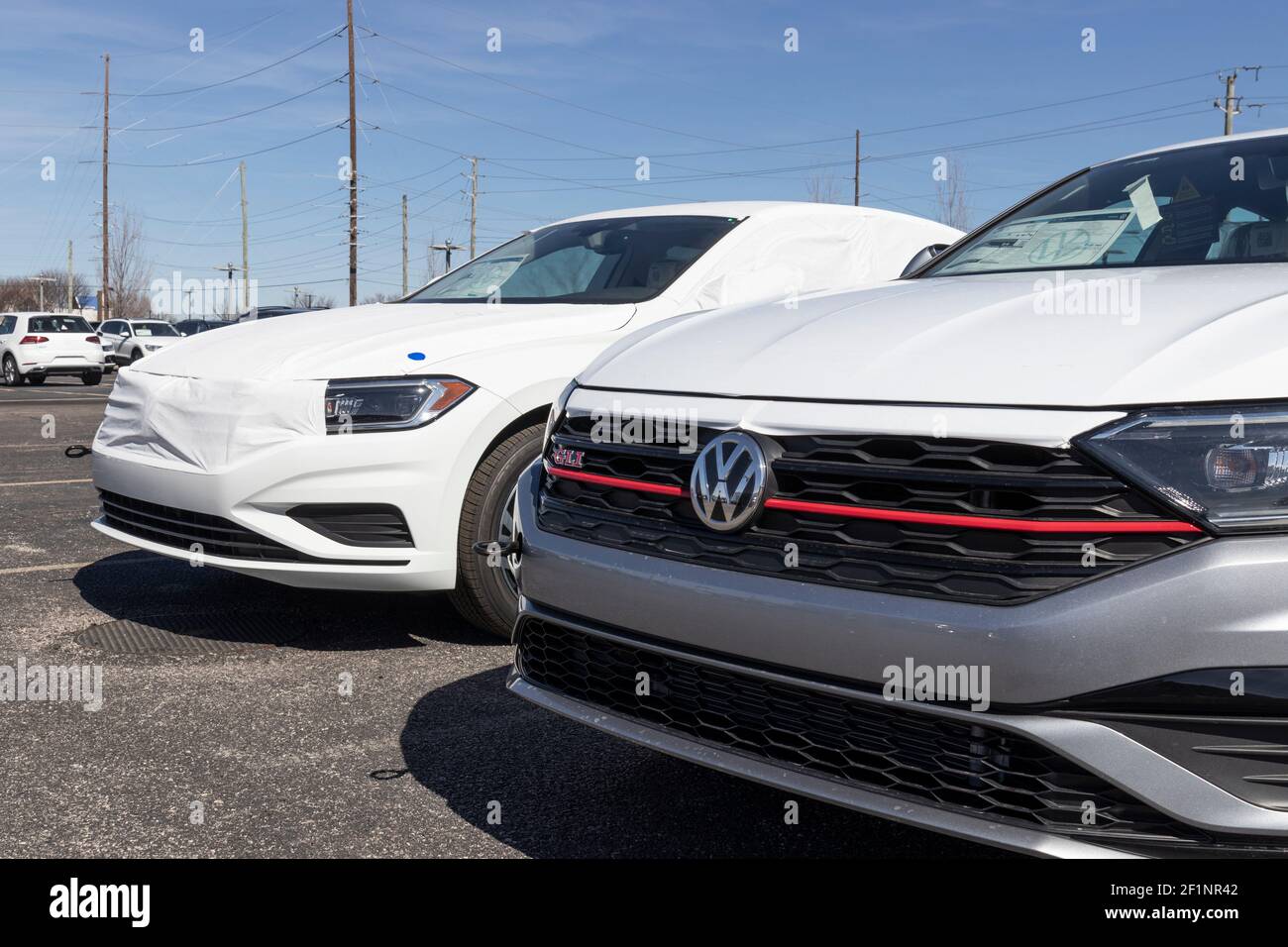 Indianapolis - Circa March 2021: Volkswagen Cars and SUV Dealership. VW is among the world's largest car manufacturers. Stock Photo