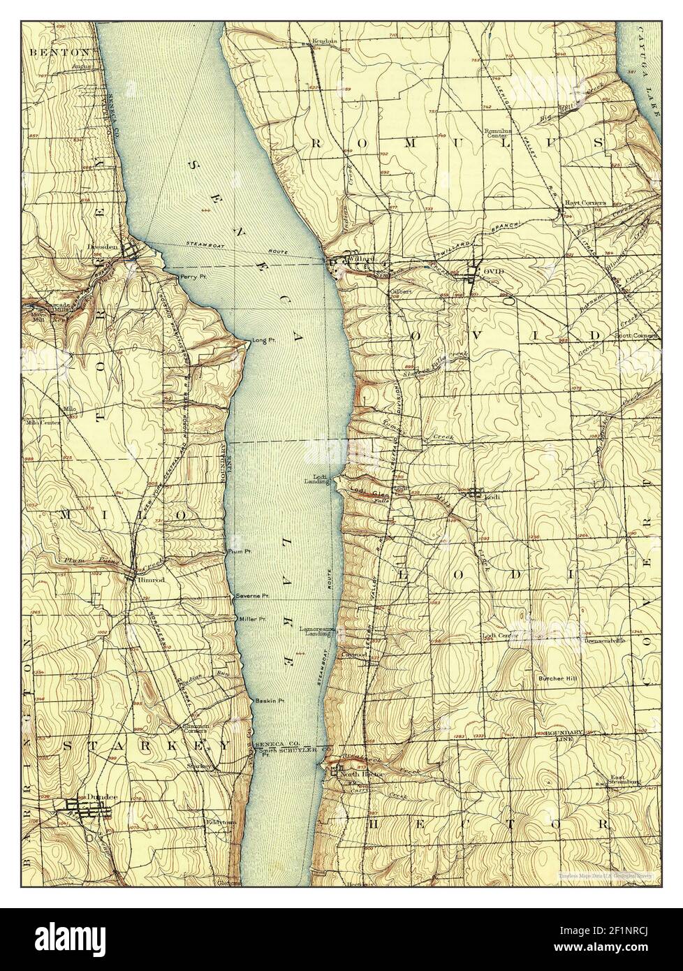 Ovid, New York, map 1902, 162500, United States of America by Timeless