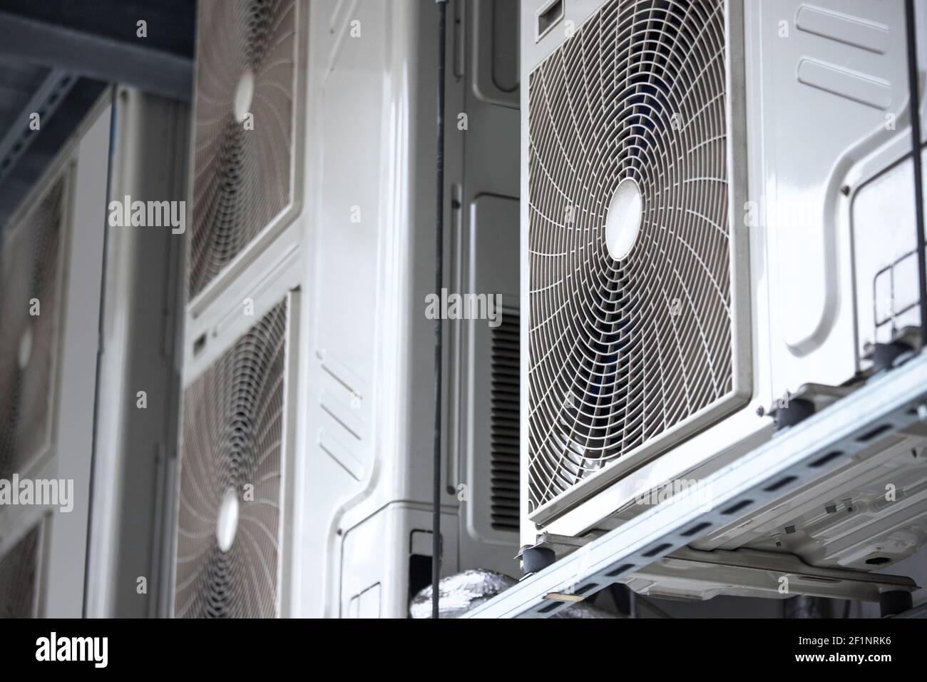 Modern industrial air conditioning units hires stock photography and