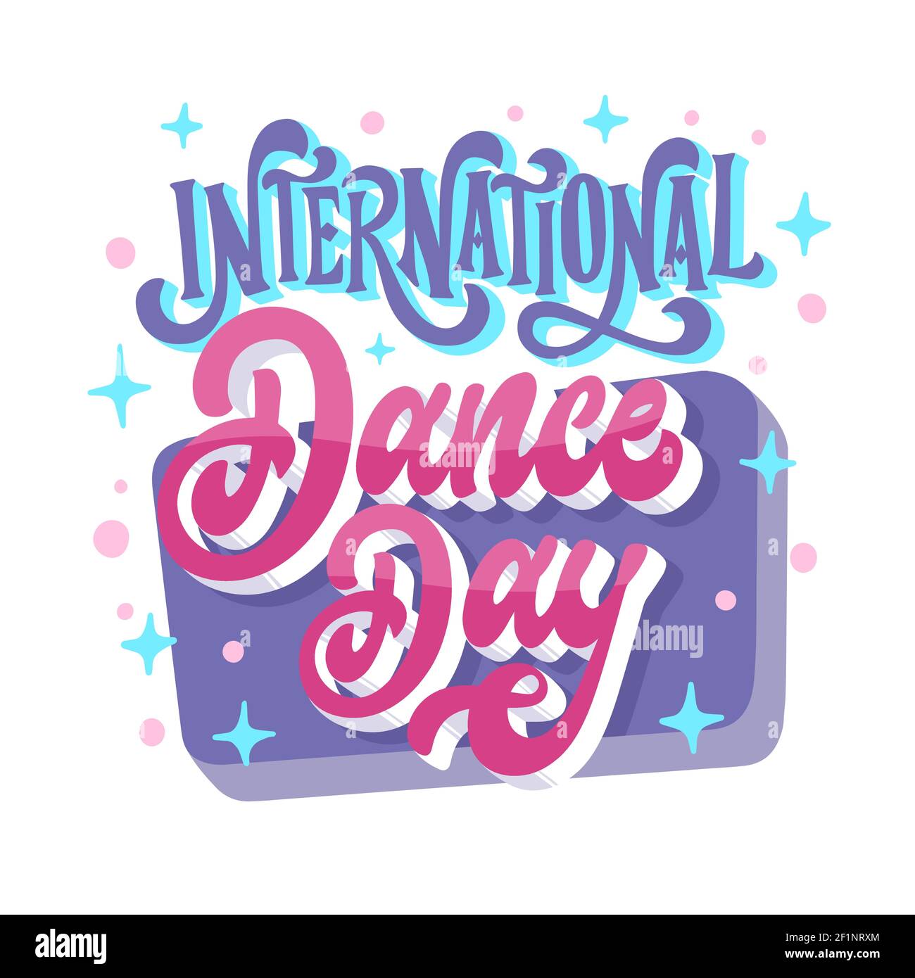 International dance day lettering Vector illustration Stock Vector