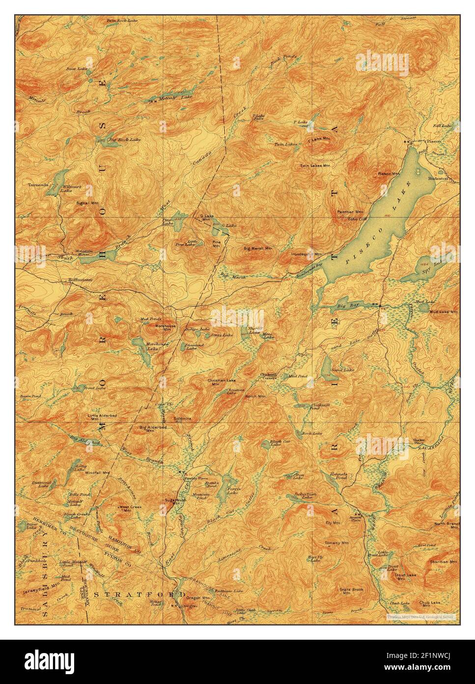 Piseco Lake, New York, map 1906, 162500, United States of America by
