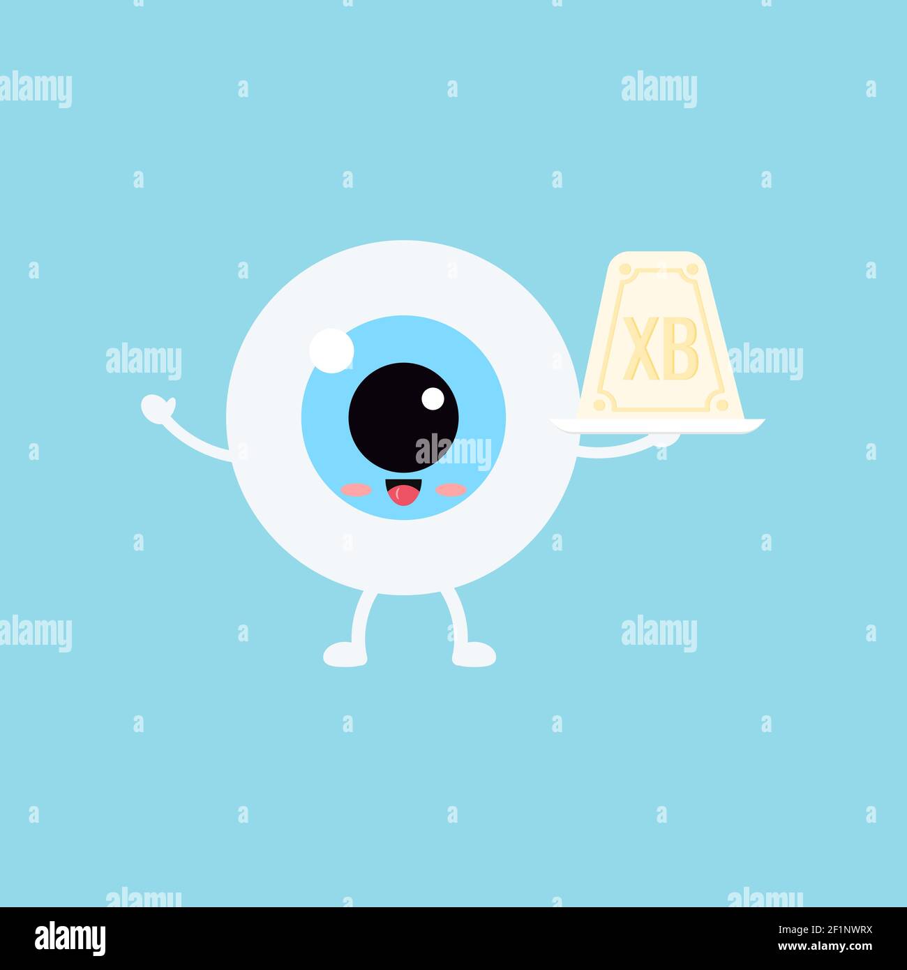 Easter cute eye ball curd easter on white plate icon. Stock Vector
