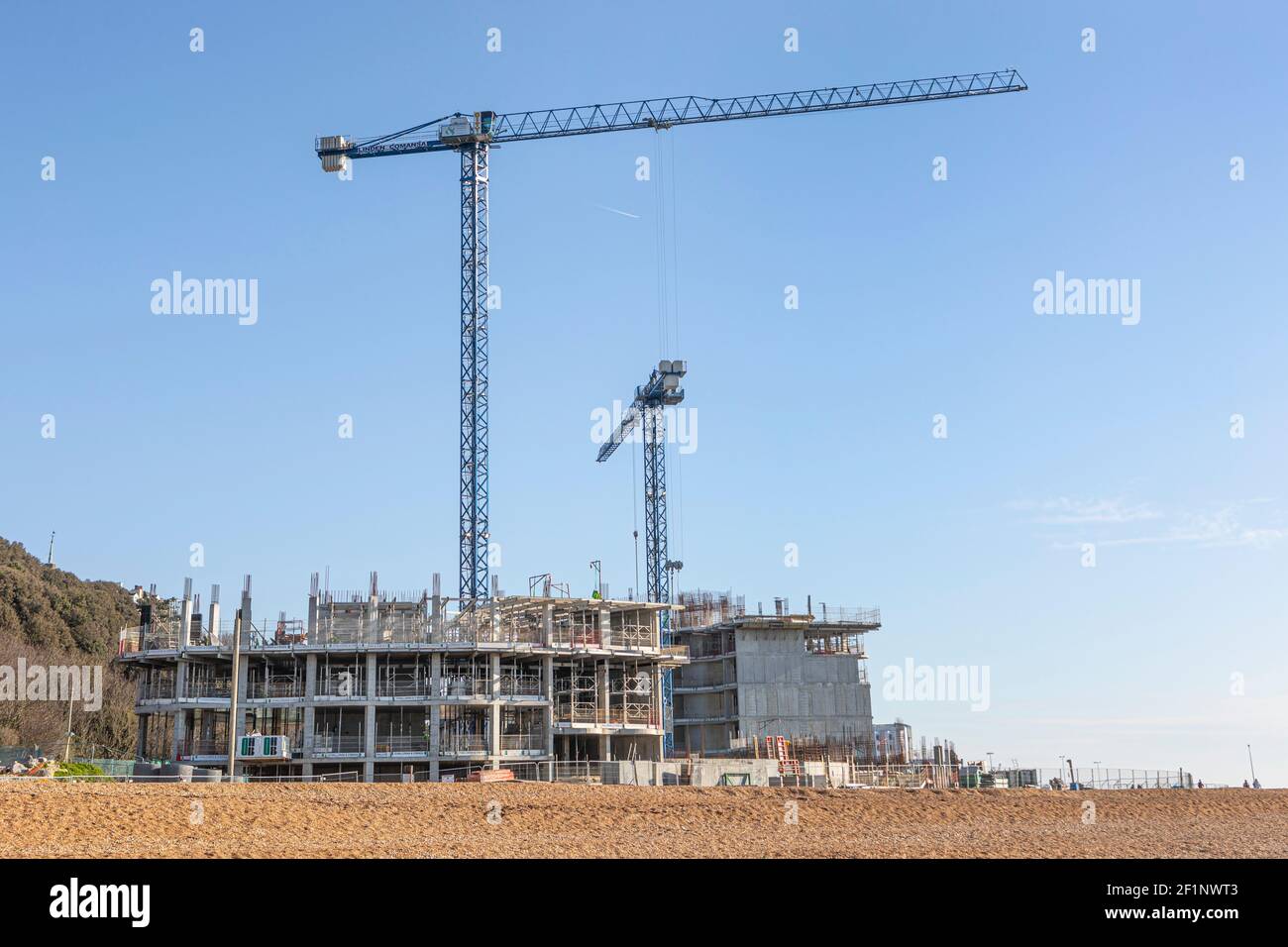 New building development on Folkestone beach Stock Photo Alamy
