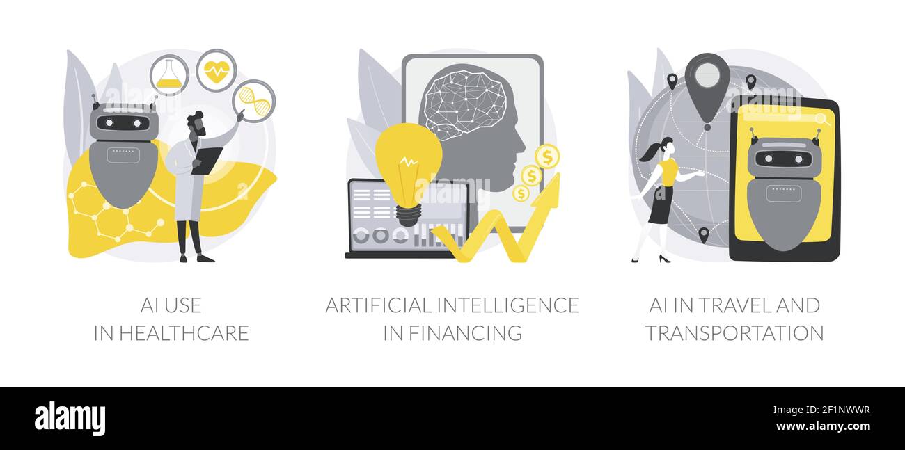 Machine learning in industry abstract concept vector illustrations ...