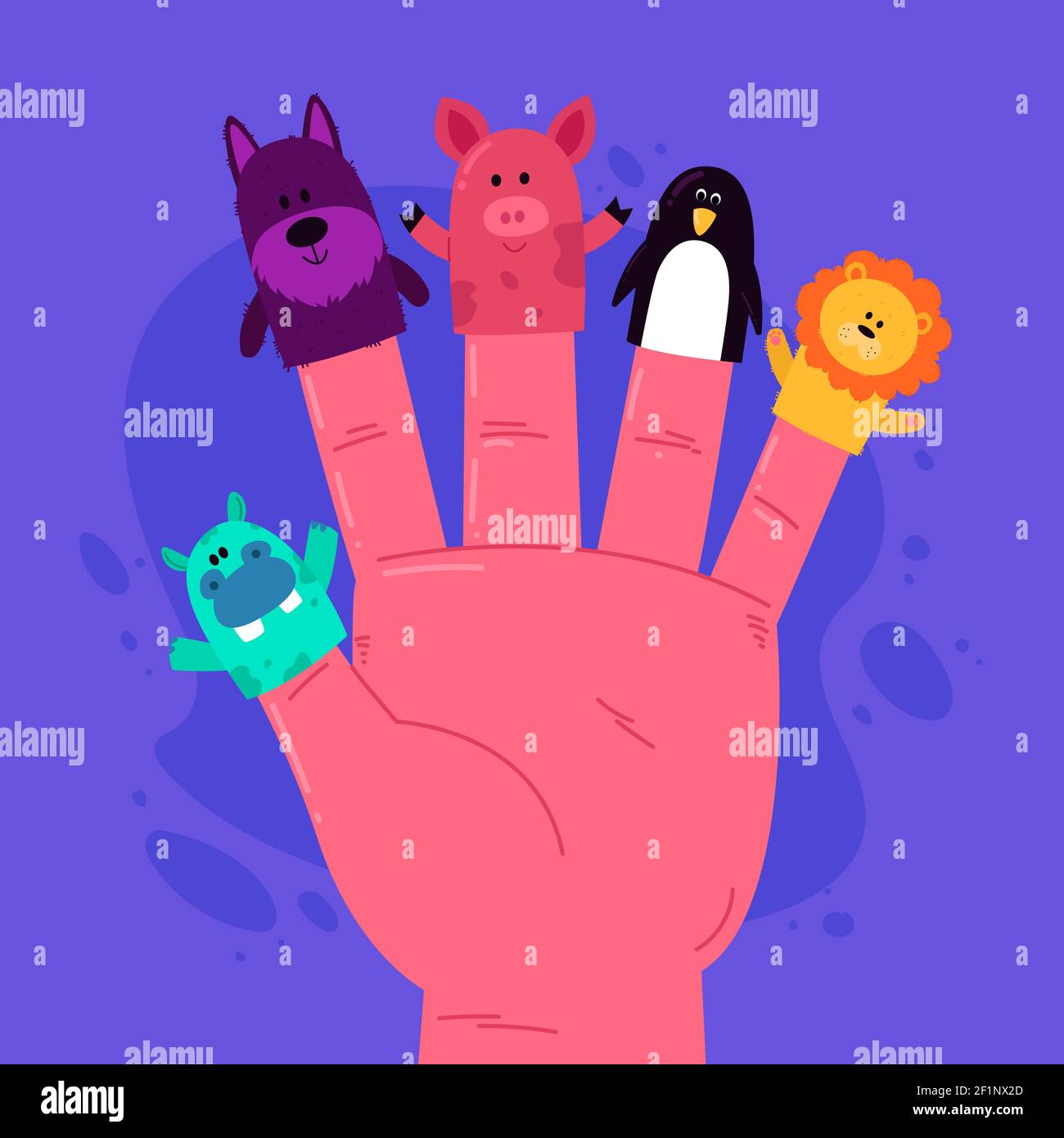 Cartoon finger puppet set Vector illustration Stock Vector Image & Art