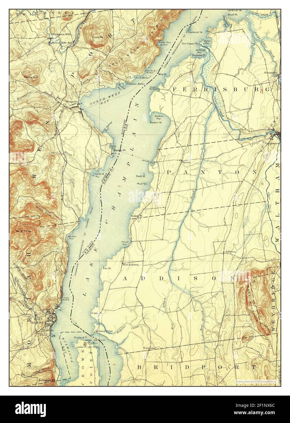 Port Henry, New York, map 1898, 162500, United States of America by Timeless Maps, data U.S