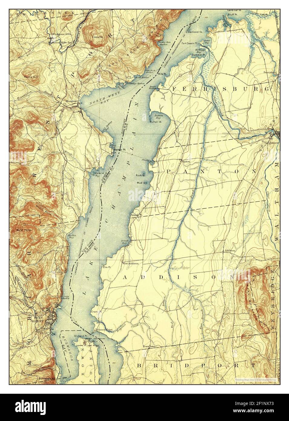Port Henry, New York, map 1898, 162500, United States of America by