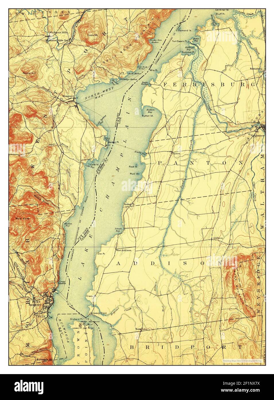 Port Henry, New York, map 1898, 162500, United States of America by