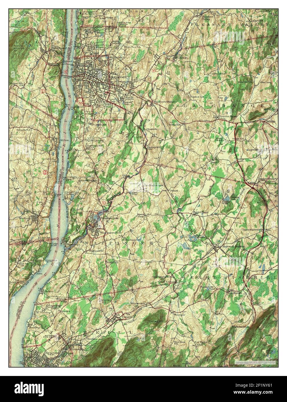 Poughkeepsie, New York, map 1943, 1:62500, United States of America by Timeless Maps, data U.S. Geological Survey Stock Photo