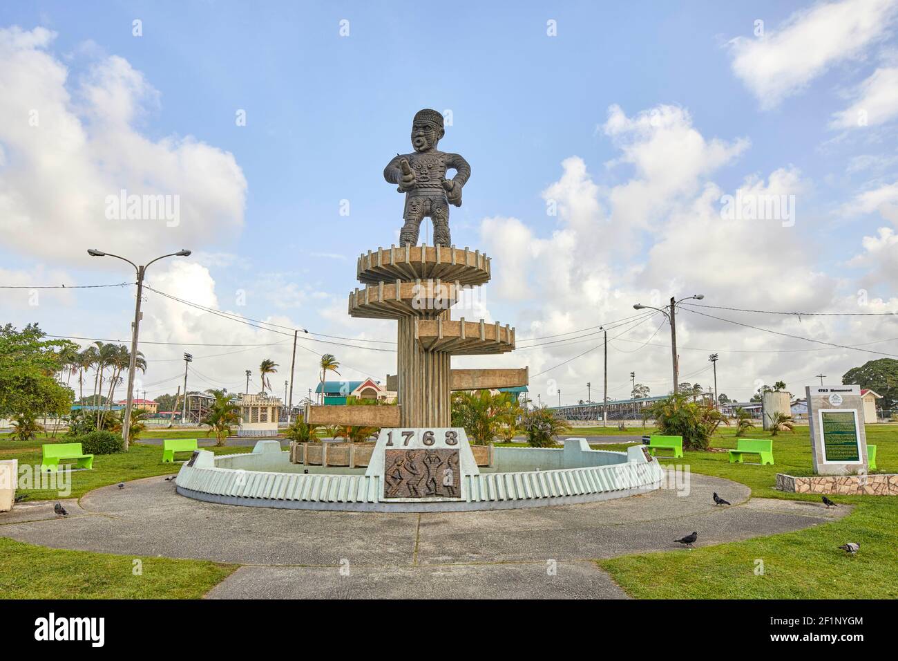 Statue of Coffy 1763 Monument in the Square of the Revolution in Georgetown Guyana South America Stock Photo