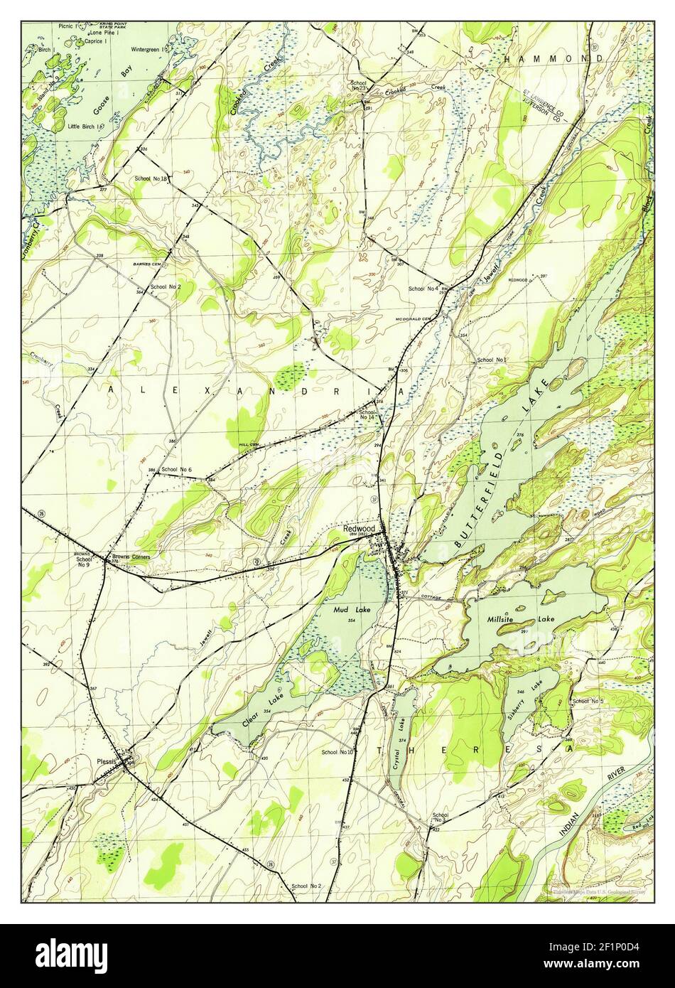 Redwood, New York, map 1943, 131680, United States of America by