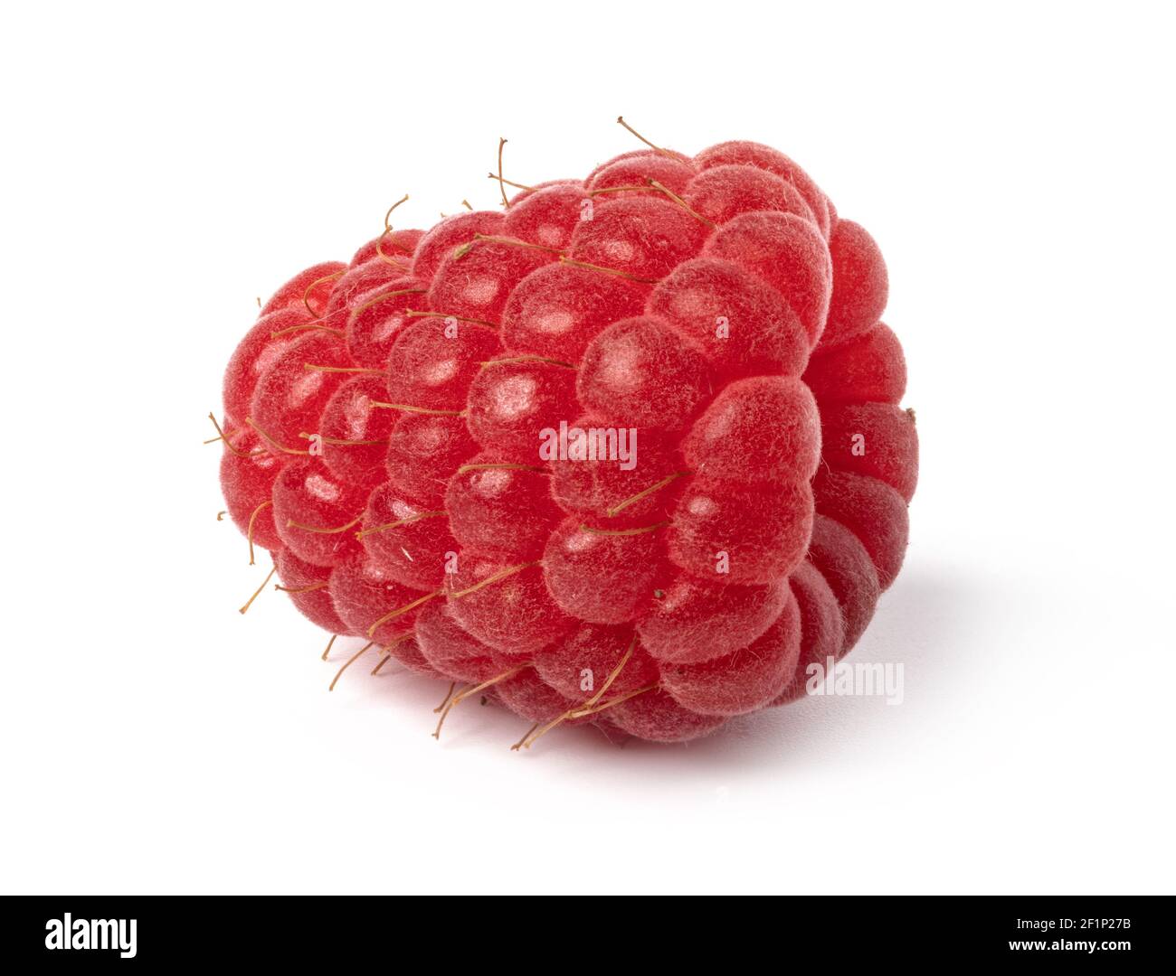 Ripe raspberry on white background Stock Photo