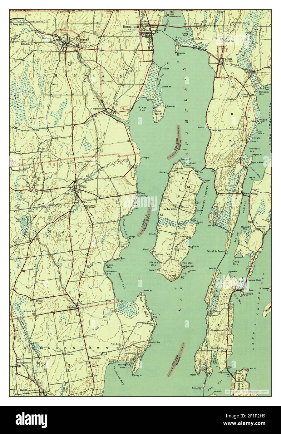 Rouses Point, New York, map 1943, 162500, United States of America by